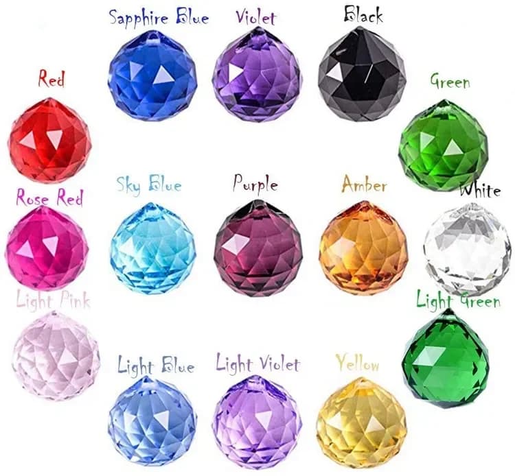 15mm/20mm/30mm/40mm Colori K9 Cristalli di Vetro Sfaccettato Sfera Appesa Prisma per Feng Shui Albero di Nozze Separazione Hotel Decorazione Della Casa