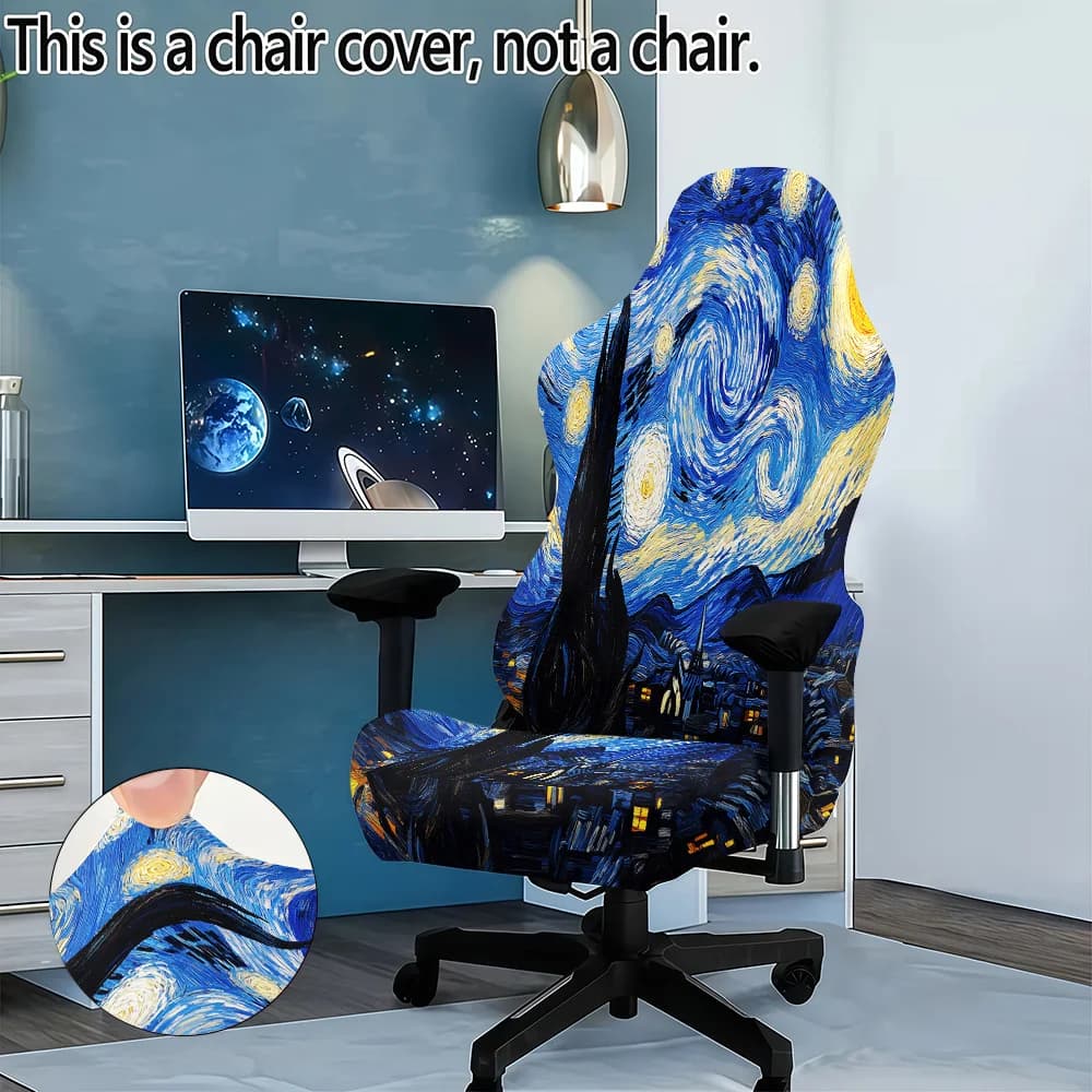 Set di Coprisedie da Gaming Effetto Notte Stellata, Coprisedie Reattivi e Luminosi, Vernici Attivate dai Raggi UV per Sedie da Ufficio, Gaming e Letto, Decorazione Artistica