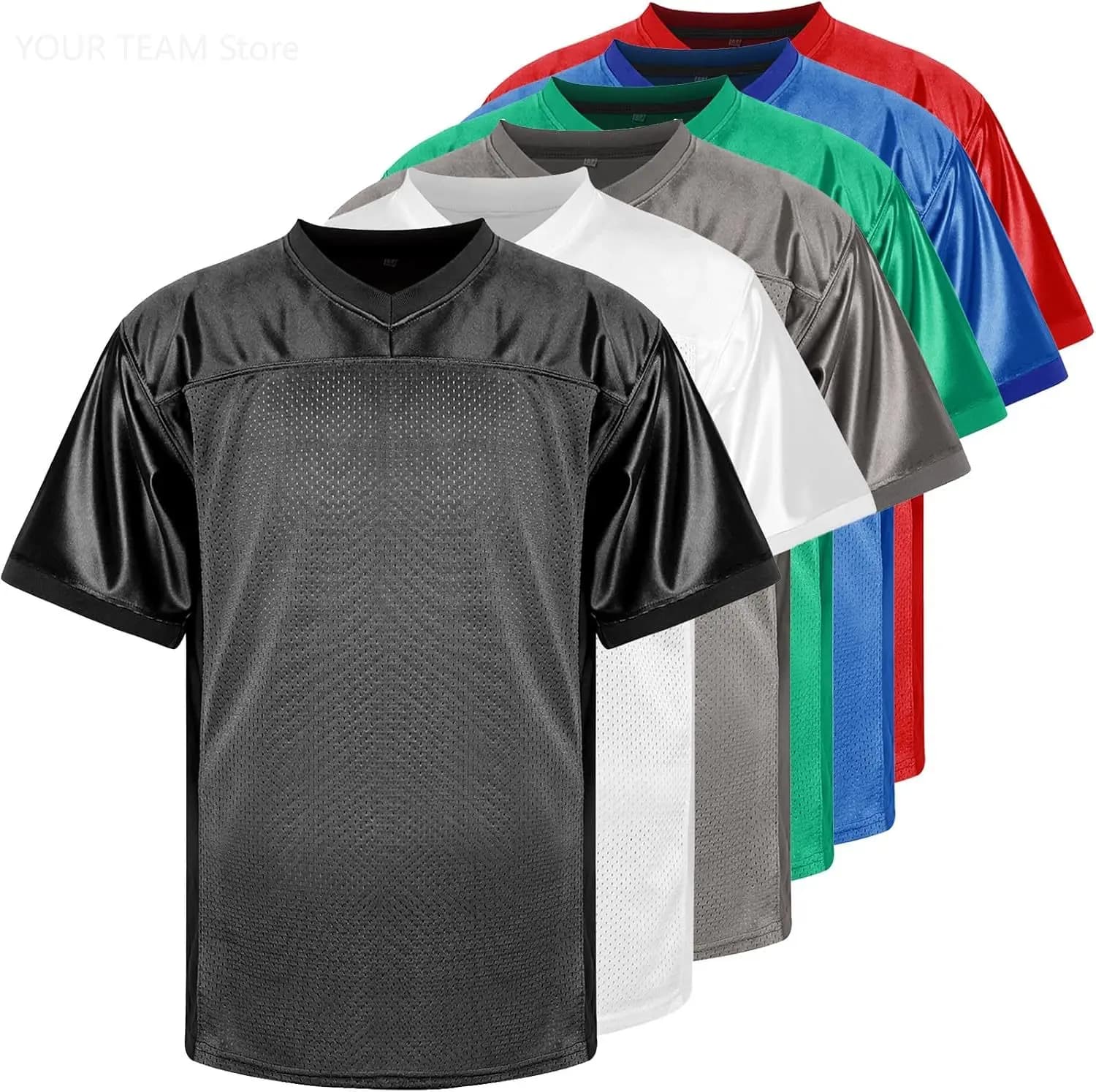 Maglia da calcio vuota - T-shirt da performance sportiva Abbigliamento da festa di calcio da basket hip-hop, uniforme della squadra pronta per sublimazione