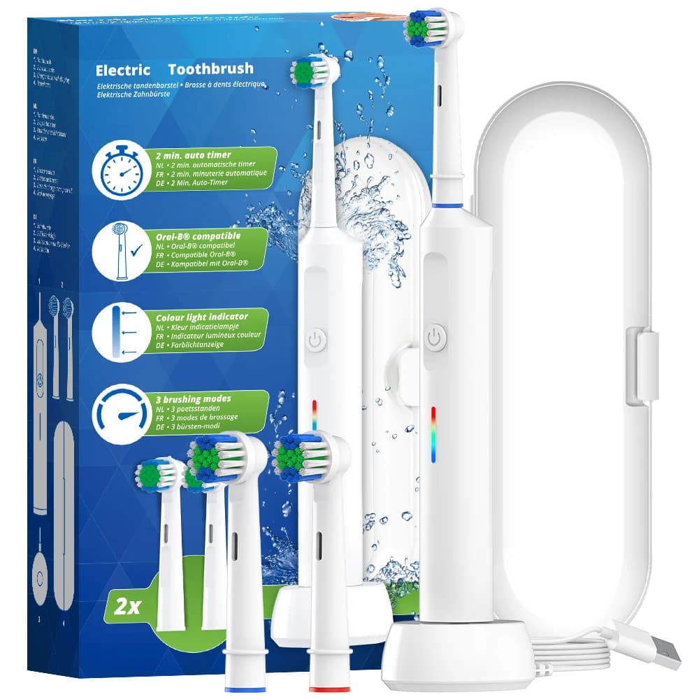 Rotating electric toothbrush with intelligent wireless charging, rechargeable electric rotating toothbrush compatible with Oral B cartridge