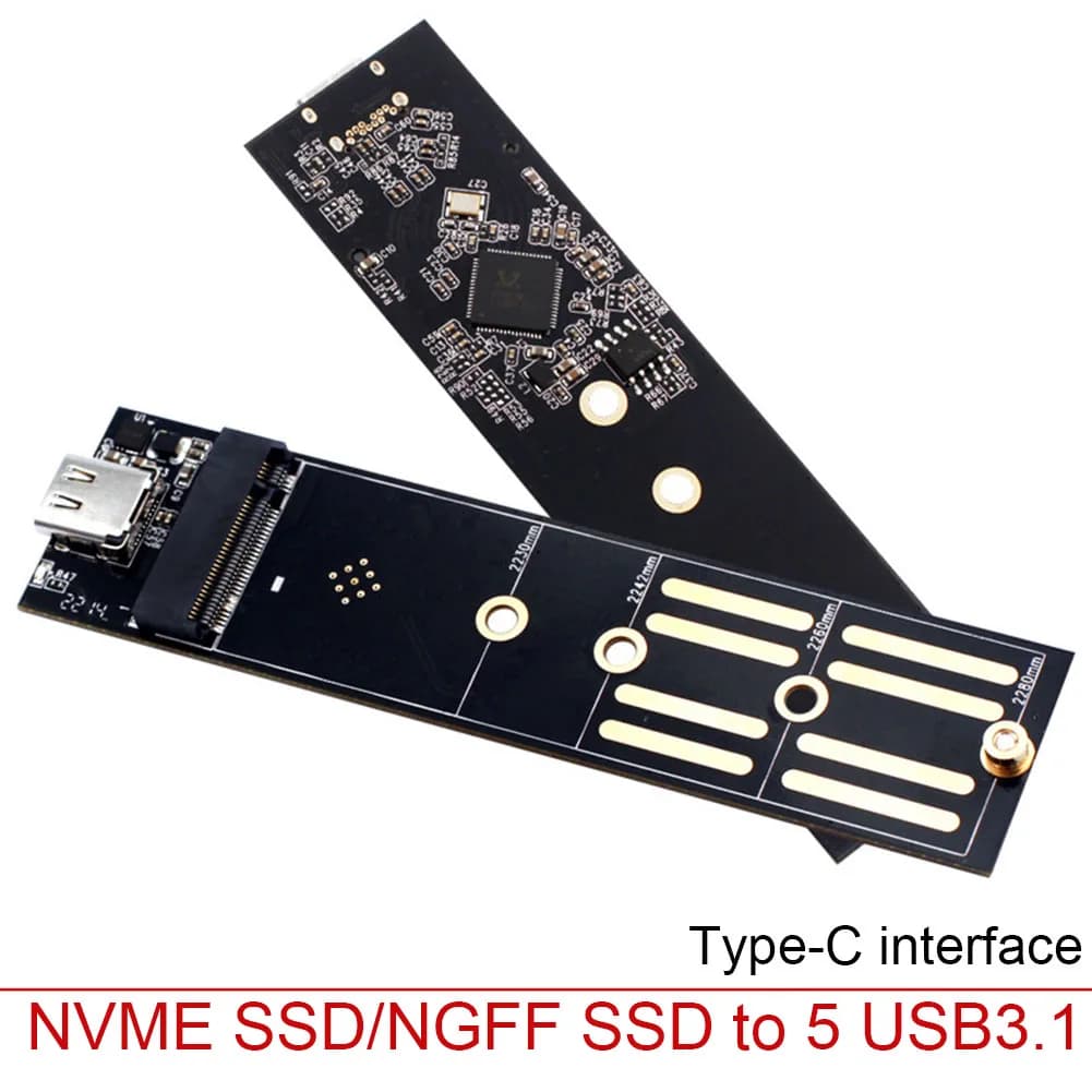 Adattatore Scheda Riser da M.2 a USB 3.0 Type-C NGFF B+M Key 6Gbps 10Gbps NVMe per SSD M.2 2230 2240 2260 2280