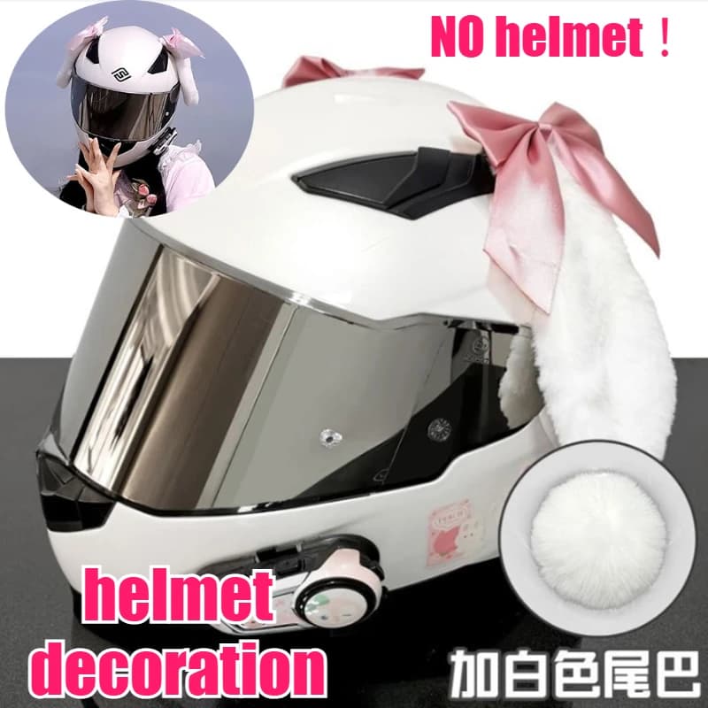 Nice Rabbit Ear Motorcycle Helmets Decoration Universal Electric Bike Helmet Removable Kawaii Plush Cartoon Ornament Girls