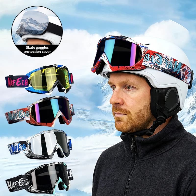 1 pz N634 HD occhiali da sci per uomo donna UV400 occhiali da sci invernali antivento con occhiali copertura sport all'aria aperta occhiali da ciclismo