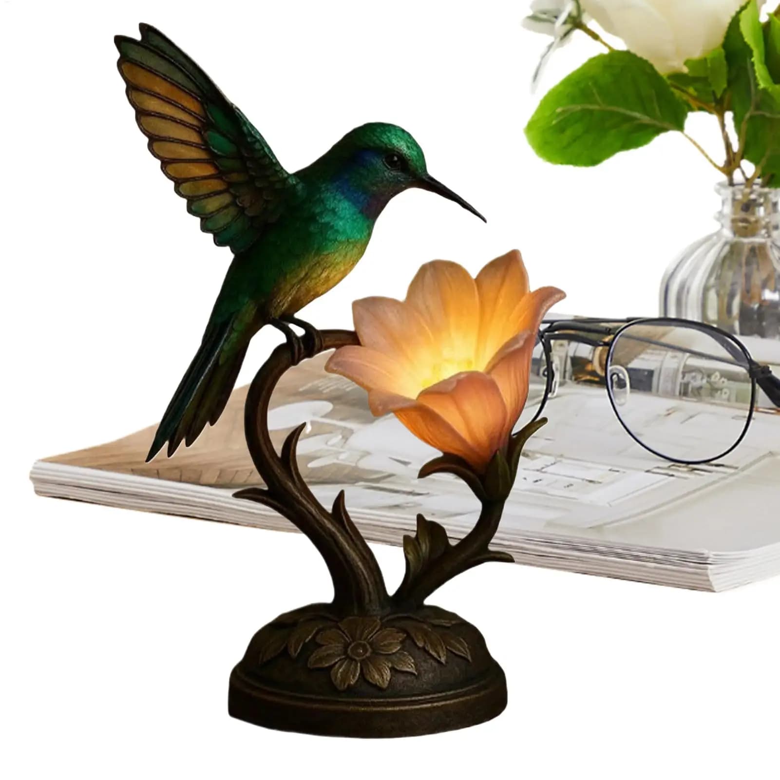 Lampade Vintage a LED per Illuminazione d'Atmosfera, Lampada a Forma di Colibrì per Camere da Letto, Luce da Tavolo Decorativa per Comodino e Camera