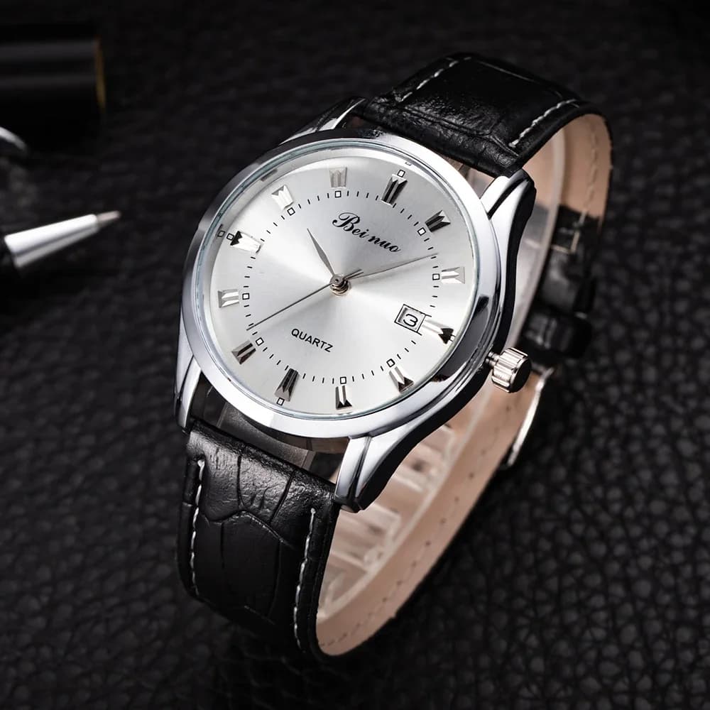 Men's Luxury Brand Watches Simple Quartz Wrist Watch for Men's Leather Belt Business Fashion Men's Relógios Masculine