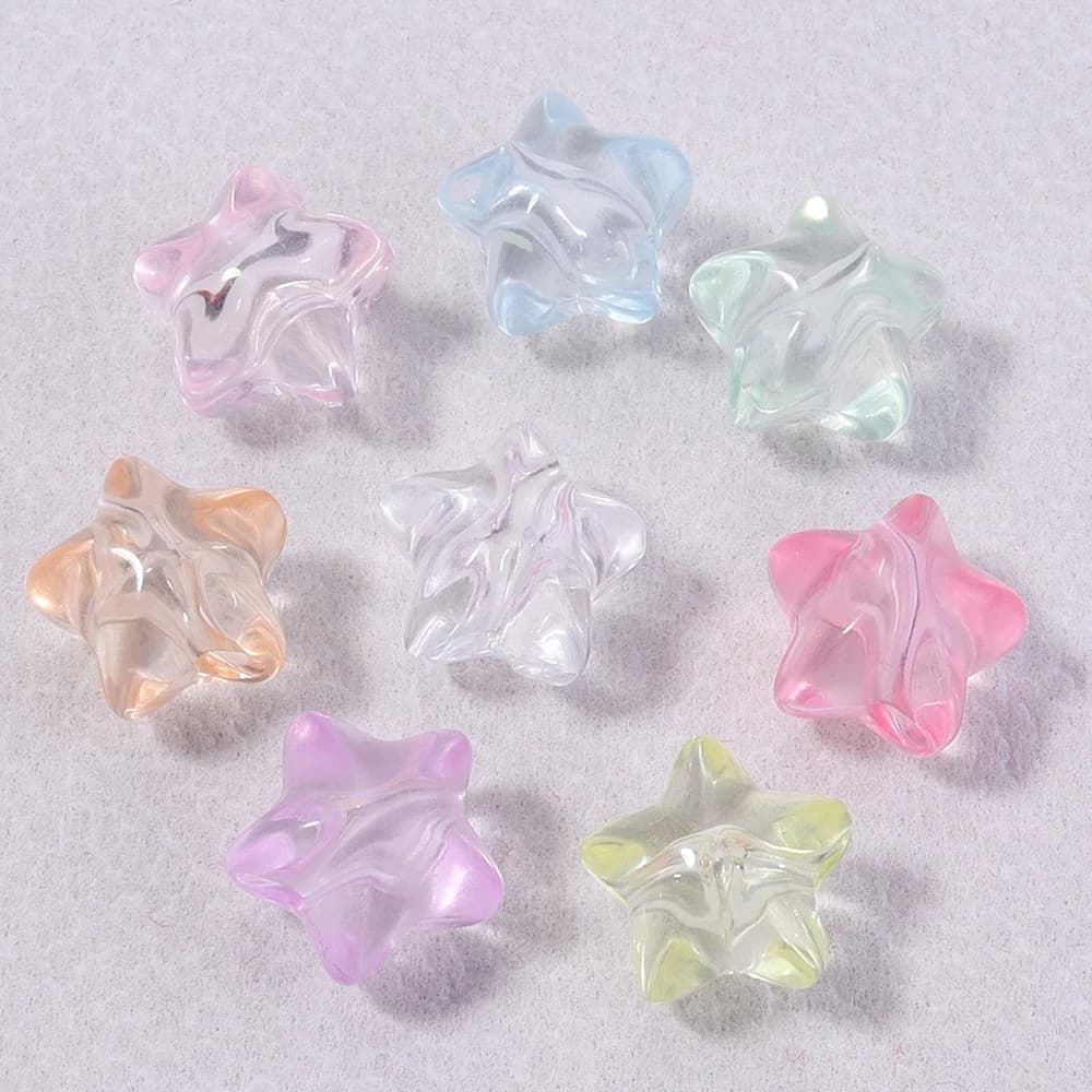 100 pz Trasparente Acrilico Stella Perline 3D Pentagramma Perline Colore Del Distanziatore Perline Sparse Per Il FAI DA TE Bordare Materiale Collana Orecchini