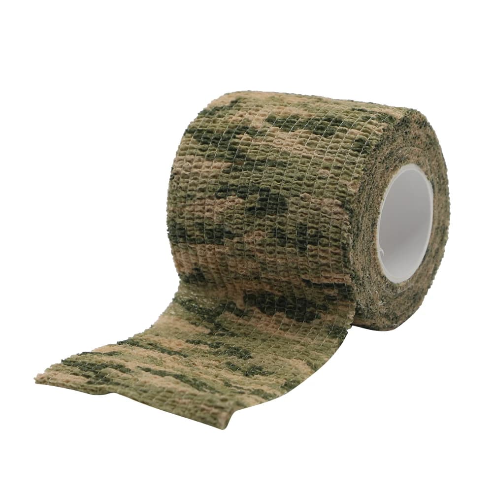 4.5mx5cm Benda elastica adesiva mimetica riutilizzabile Caccia da campeggio Fotocamera Binocolo Bottiglia d'acqua Travestimento Benda avvolgente