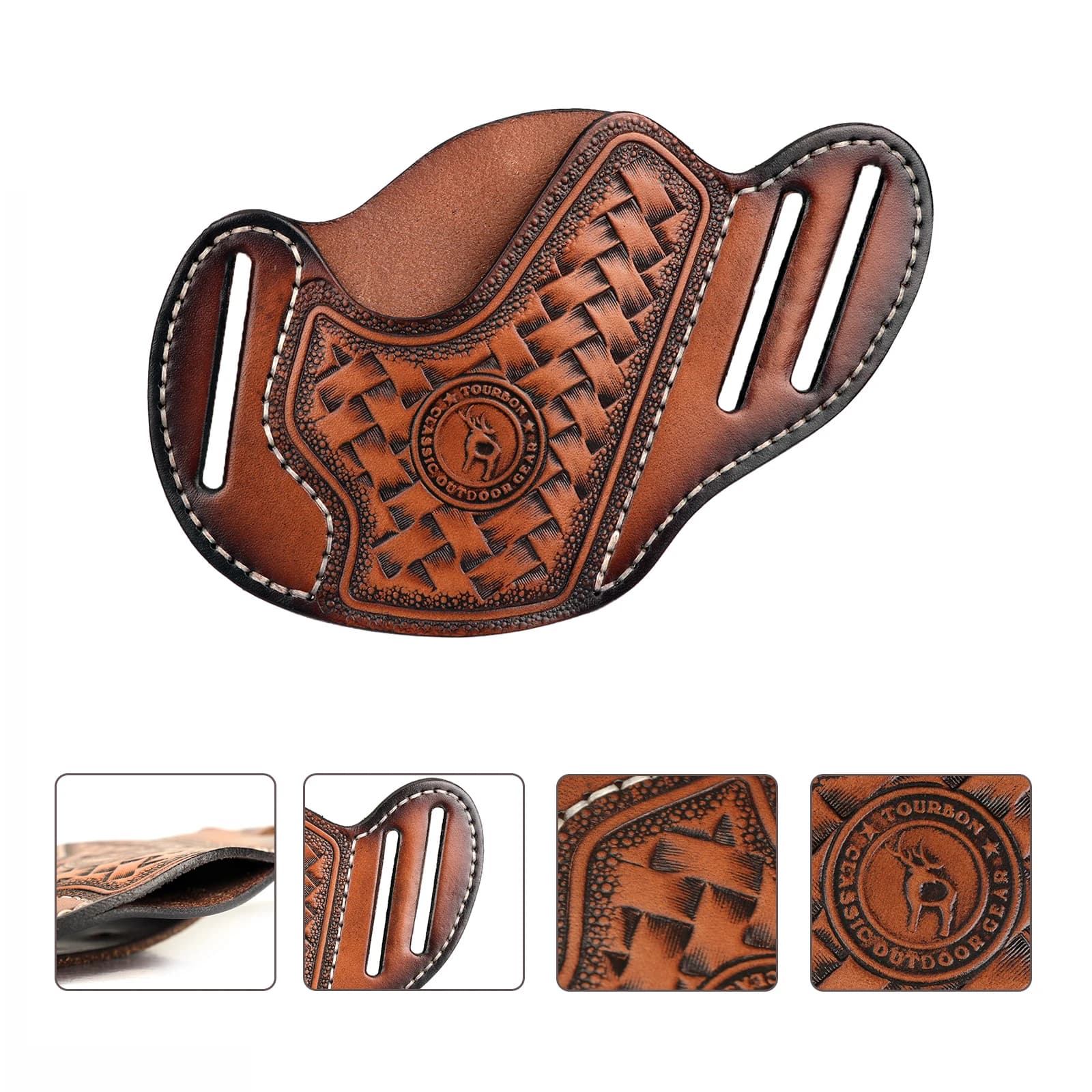 Fondina in Pelle Tourbon per Pistola, Porta Pistola da Cintura OWB per Revolver Ruger, Marrone, Accessori da Caccia