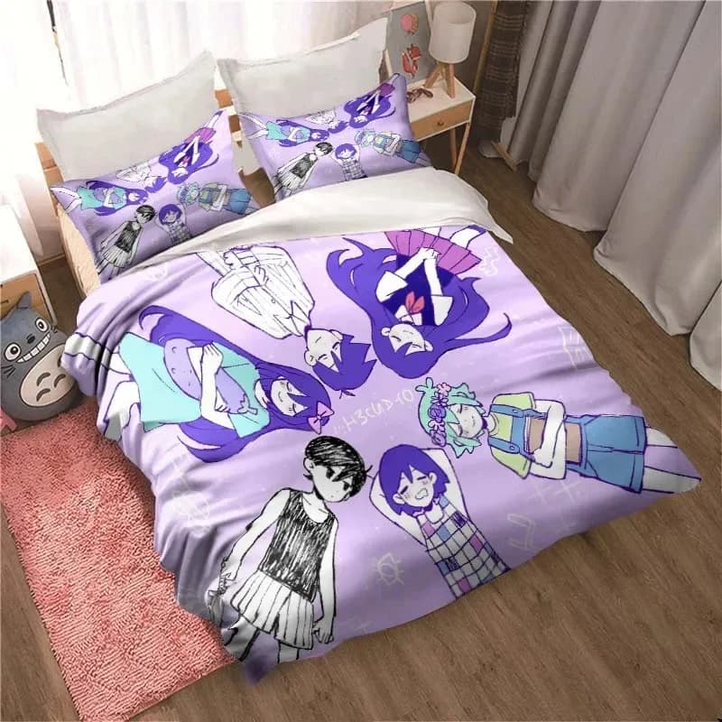 Moda 3D Stampato Anime Omori Set di biancheria da letto Tutte le stagioni 2/3 pezzi Set copripiumino doppio Twin King Size Biancheria da letto Tessili per la casa