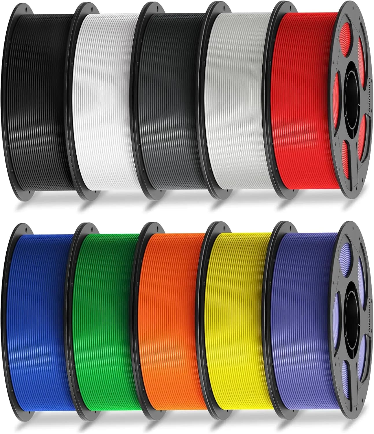 Filamento PLA 1.75mm, Confezione da 10 Colori, 10KG, Precisione Dimensionale +/-0.02mm, per Stampante 3D
