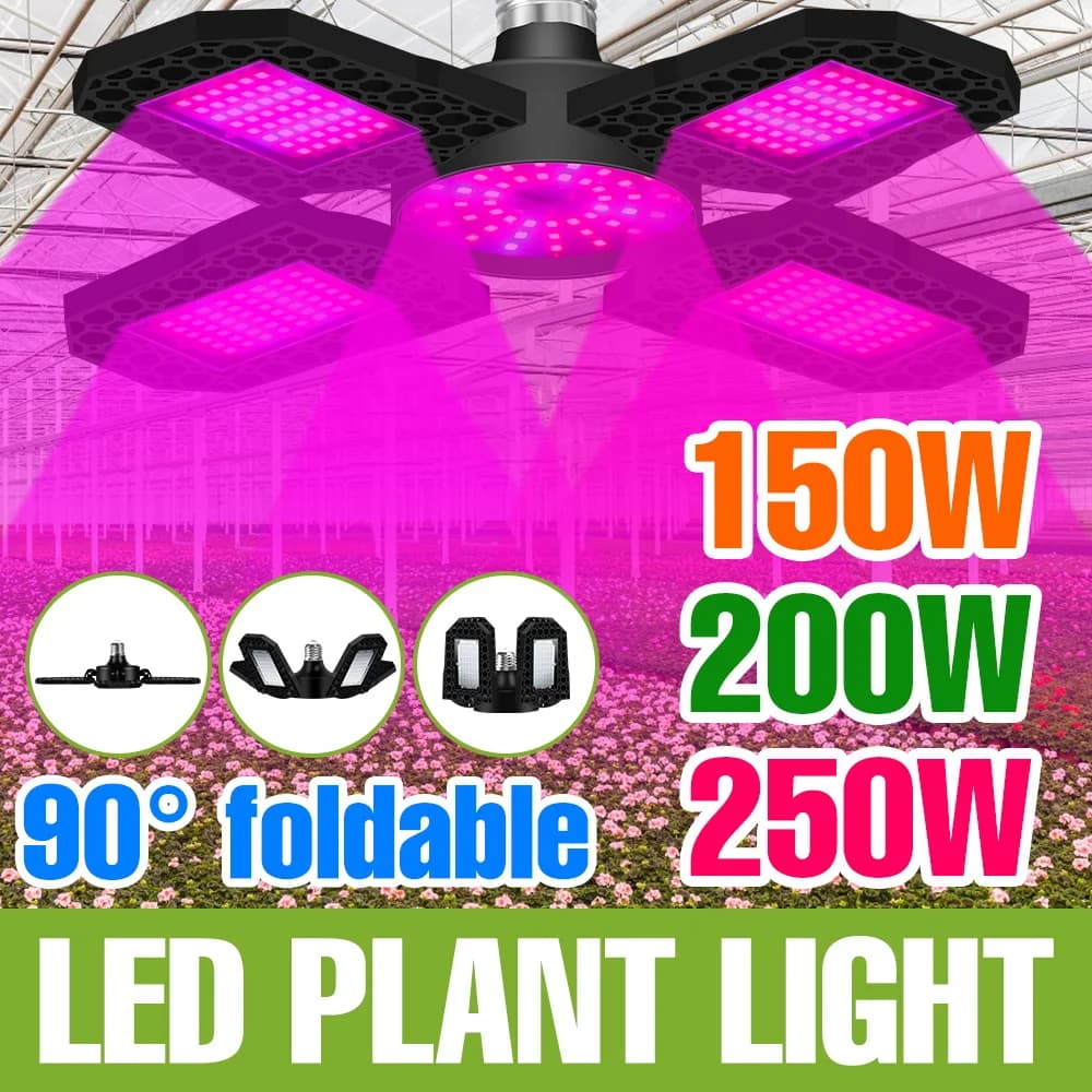 LED Lamp for Cultivation Plants 250W, Complete Spectrum 220V, Indoor Cultivation Lamp E27/E26, Flexible Lighting for Flowers, Semi and Vegetables