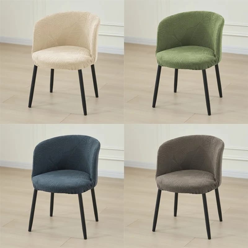 1 pz Coprisedia con Schienale Curvo in Jacquard, Coprisedia per Sedia da Trucco con Schienale Curvo, Fodera per Seduta Bassa per Ufficio, Hotel, Arredamento Casa