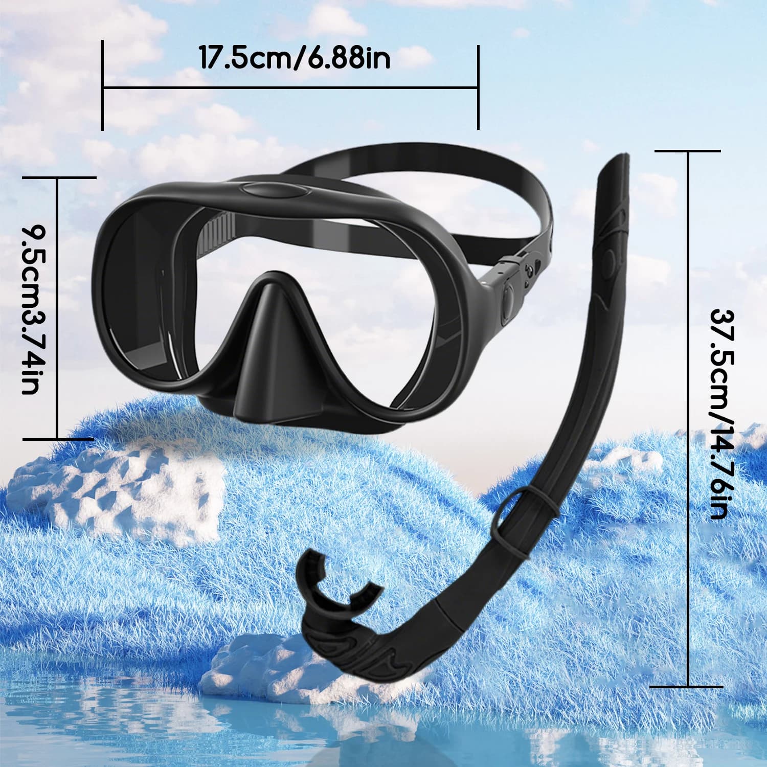 Diving Mask Tube Set Adult Professional Pool Goggles Easy Breath Swimming Glasses Protection Swim Goggles for Men Women Youth