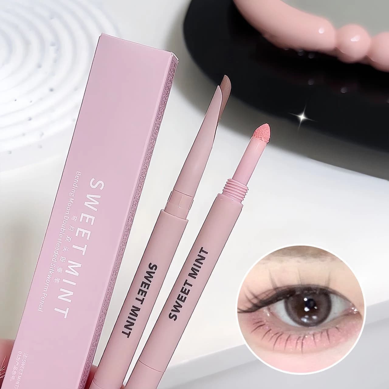 Meniscus Double-pointed Eyes Pen, Glittered Diamond Effect, Opaca Pen Aegyosal, Illuminating Cream, Umbrella, Makeup Light
