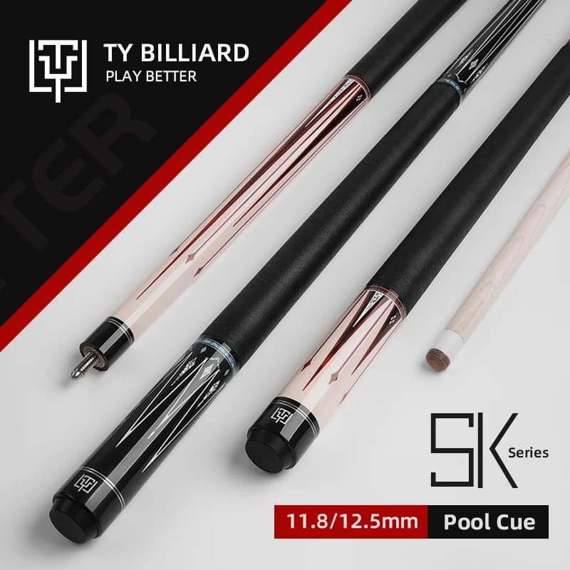 Stecca da biliardo serie SK di marca TY di alta qualità Punta da 12,5 mm/11,8 mm Opzionale Albero in acero nordamericano Avvolgimento in lino Taco De Billar