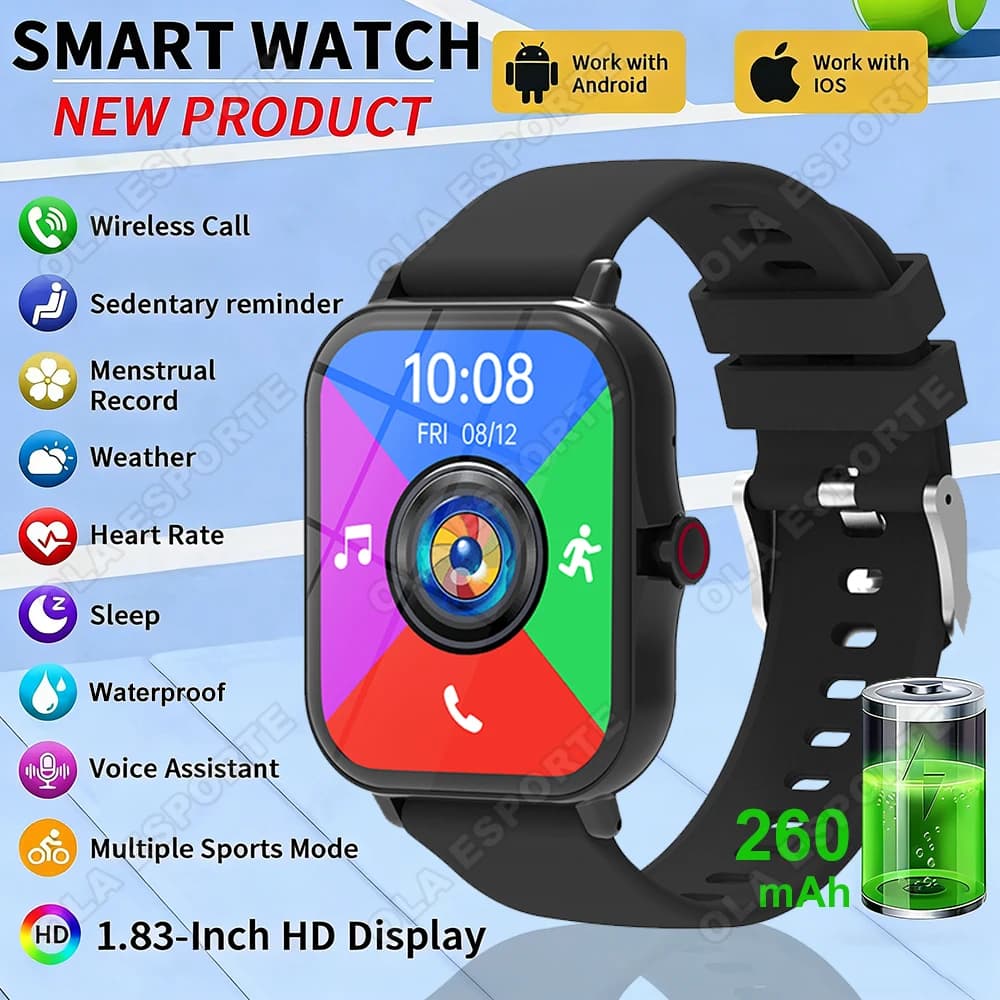 Hot Sales Smart Watch Full Touch Screen Wireless Call Waterproof Sport Fitness Tracker Health Smartwatch for Women Men