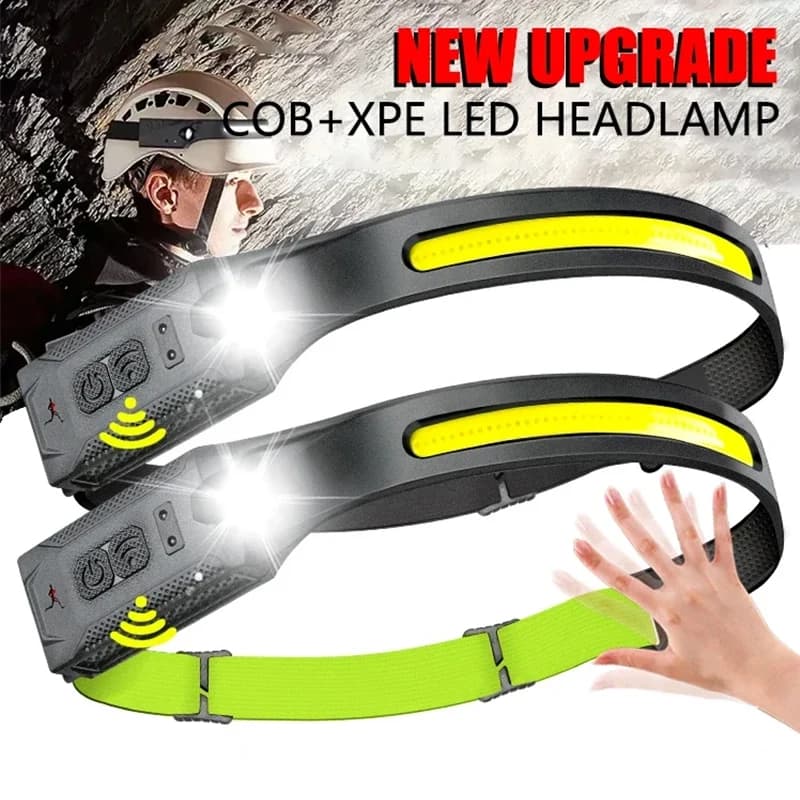 LED HeadlampRechargeable 3-modes Lighting Headlight Flashlight Built in Battery Running Light for Outdoor Camping Emergency Lamp