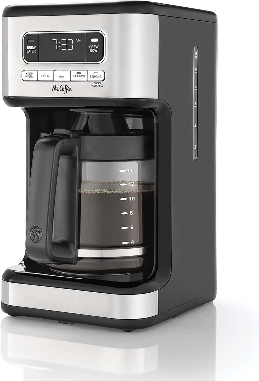 Macchina da caffè programmabile da 14 tazze con funzione Strong Brew e Keep Warm, in acciaio inossidabile