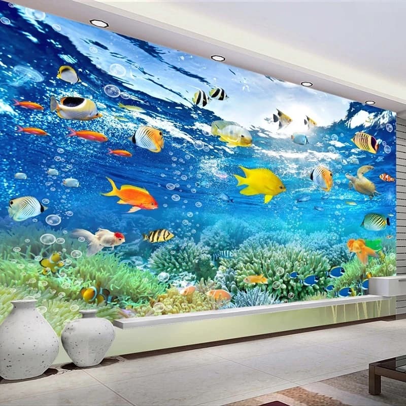 Mondo subacqueo carta da parati personalizzata con foto 3D per la decorazione della camera dei bambini murale camera da letto soggiorno divano TV sfondo Papel De Parede