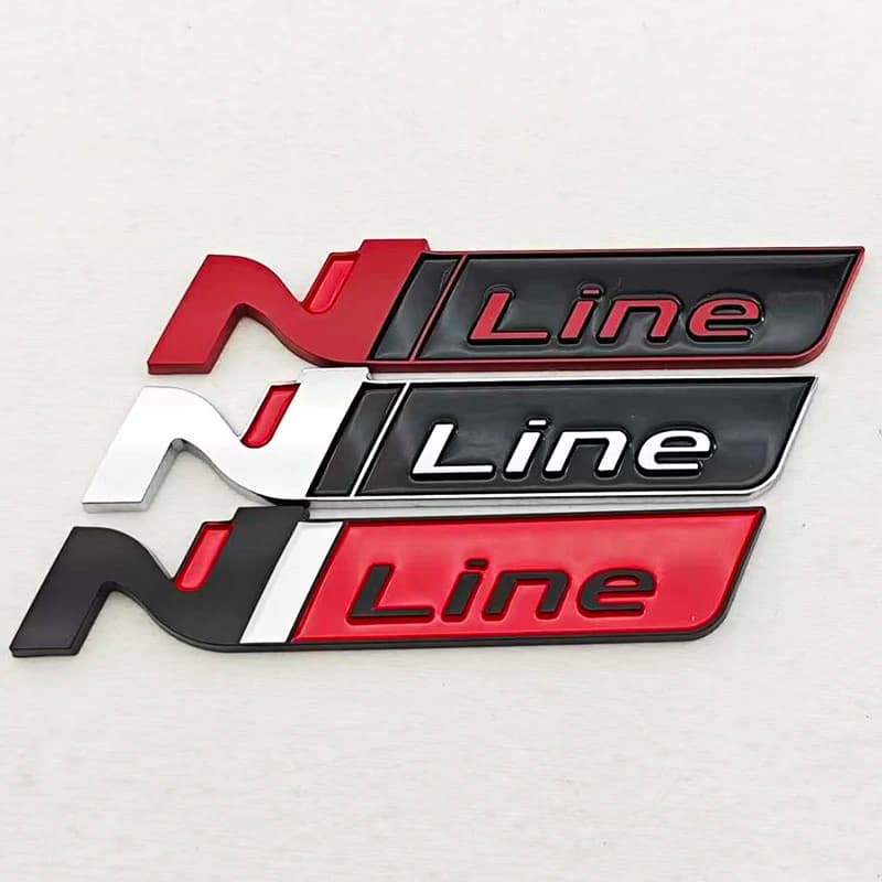 3D ABS Car Styling Logo N Line Nline Distintivo Baule posteriore Emblema Parafango Lato Decalcomanie Per i20 i30 Sonata Kona Elantra Tuson