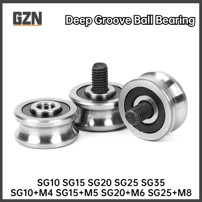 1 pcs SG10 + M4 U-shaped laser embroidery machine circular groove guide roller double volleyball bearing