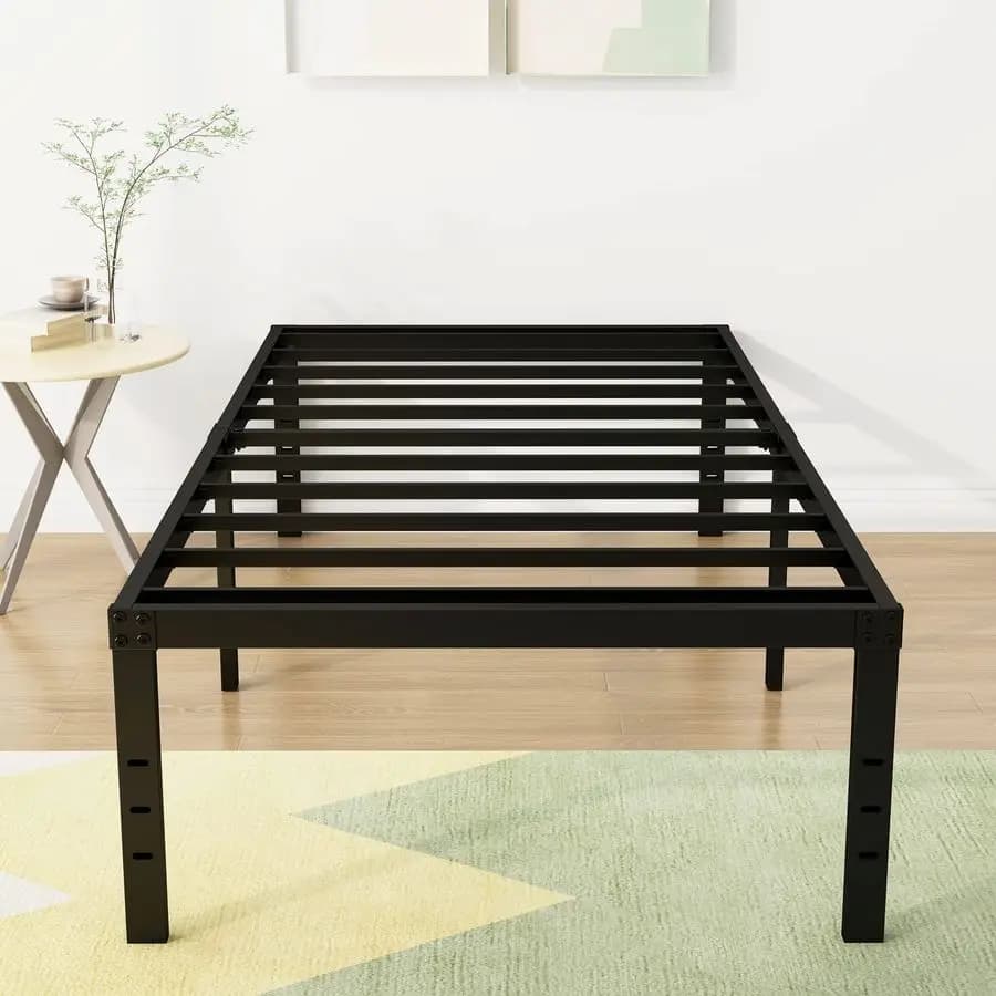 10 inch single bed structure, durable, no need for spring network, metal platform with maximum storage capacity, easy to mount, silent, black