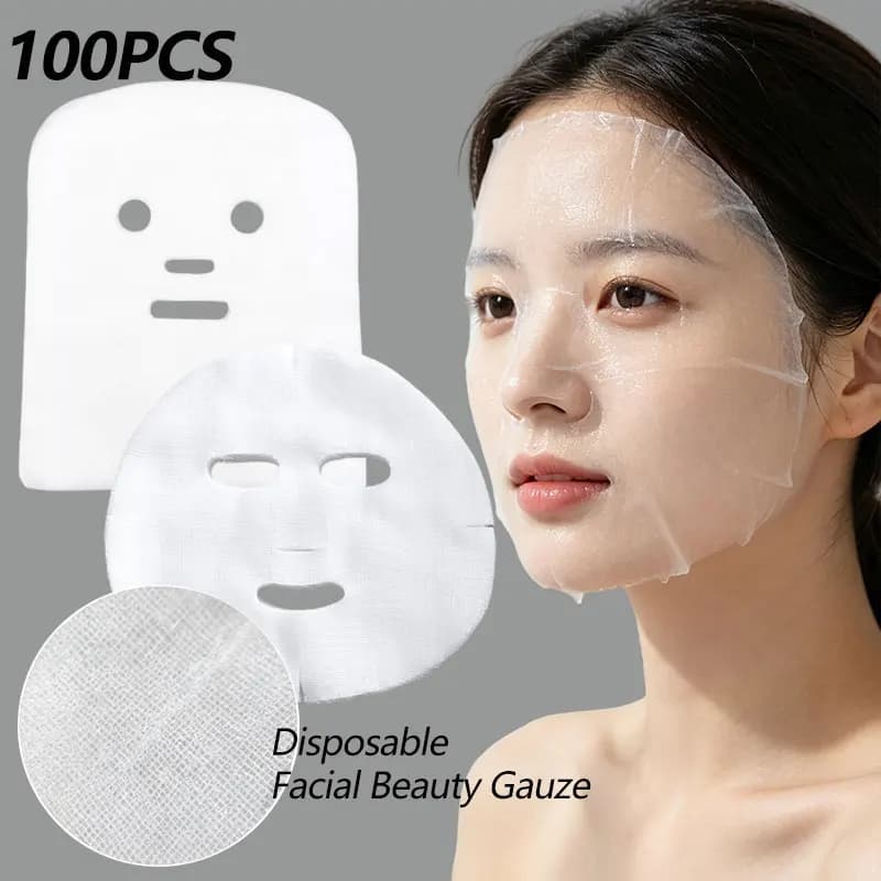 100 pcs/bag 25x30 cm Soft Use And Drop Garza Mask Paper Sheet Special Beauty Salon Garza Non-Irritating Absorption Pure Cotton