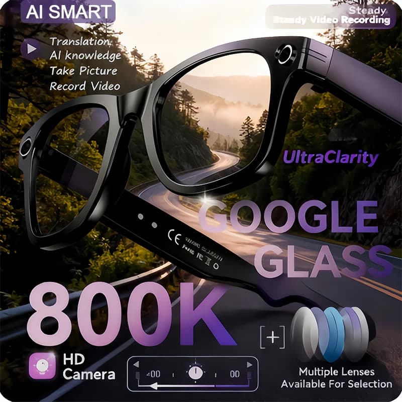 2025 NUOVO 800W Pixel UHD Fotocamera Occhiali intelligenti Registrazione video AI Riconoscimento foto Rispondi Traduzione Chiamata Bluetooth Occhiali da sole