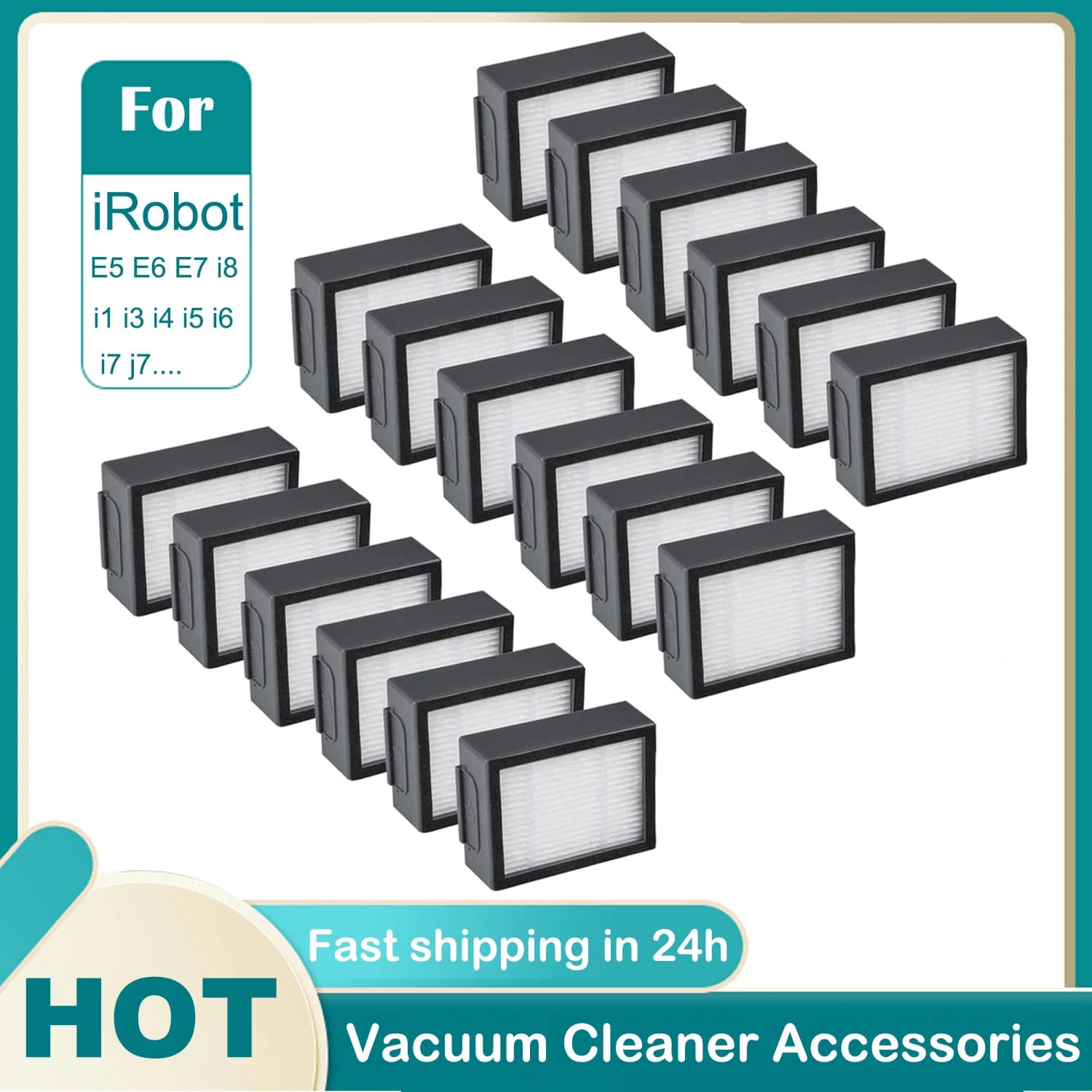 Filtro HEPA per iRobot Roomba evo, i,e,j Series:E5 E6 E7 i1 i3 i4 i5 i6 i7 i8 j7 e All Plus Version Robot aspirapolvere