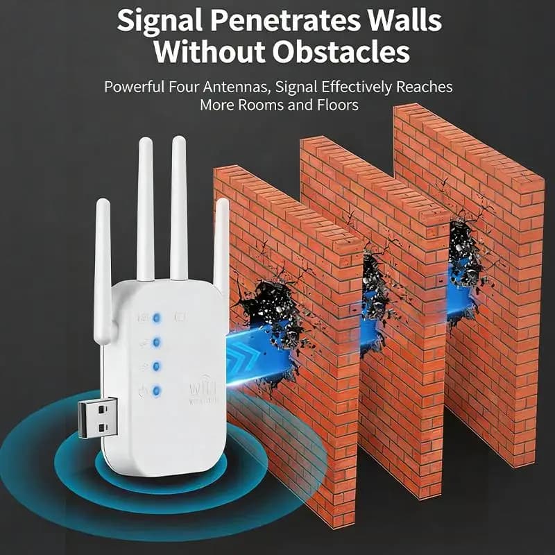 Ripetitore WiFi, Router WiFi a Lungo Raggio, Amplificatore di Segnale 300Mbps, Ripetitore Wireless 2.4G, Estensore di Segnale WiFi