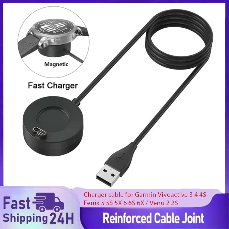 Dock di ricarica per Garmin Vivoactive 3 4 4S/ Fenix 5 5S 5X 6 6S 6X / Venu 2 2S Sq Cavo di ricarica USB Stand Station