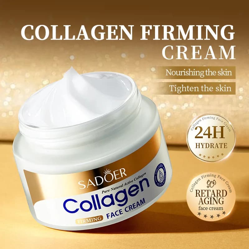 Crema viso all'essenza di collagene, pelle morbida e rassodata, antirughe, anti-età, idratante, linee sottili, trattamento riparatore trasparente per la cura della pelle