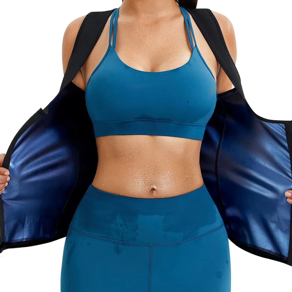 1 piece of women's sports vest for weight loss - Thermal sauna tank, compression slimming shirt for a faster sweat