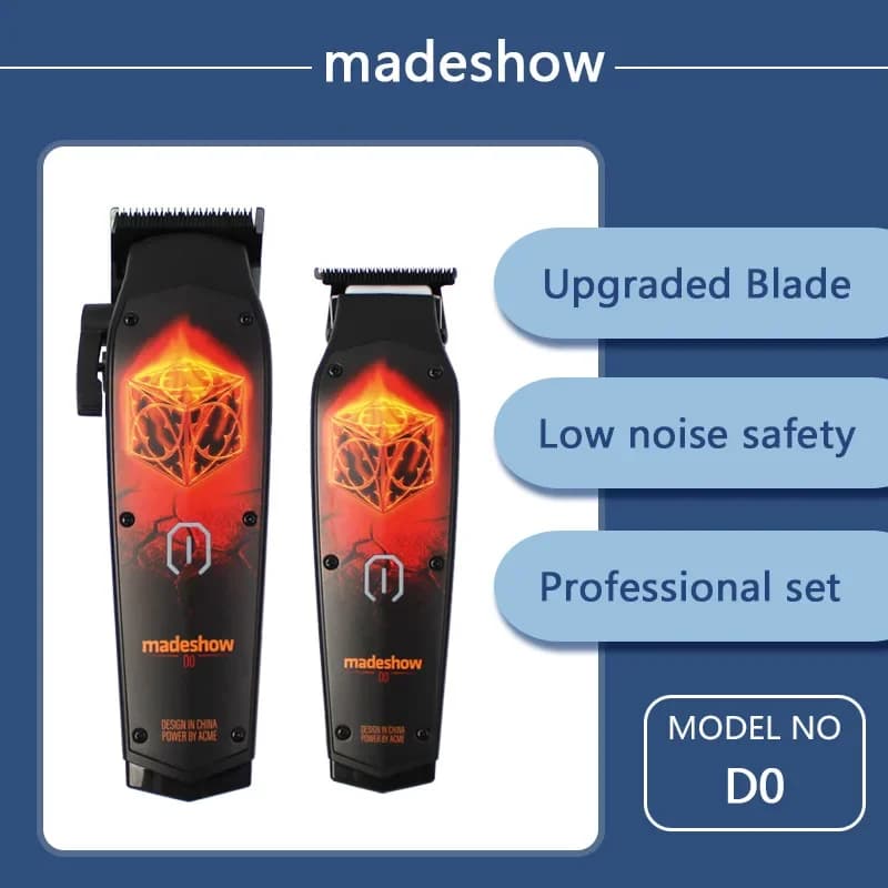 New MadeShow D2 M10M11 Professional Haircutters + Trimmer Set 0.1mmMair Cutting Machine T High Speed Blade High Quality