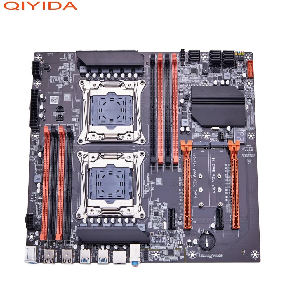 Il chip QIYIDA X99 doppia scheda madre X99 C612 supporta CPU LGA 2011-3 DDR4 RAM NVME NGFF M.2 USB3.0 SATA3.0 PCI16X