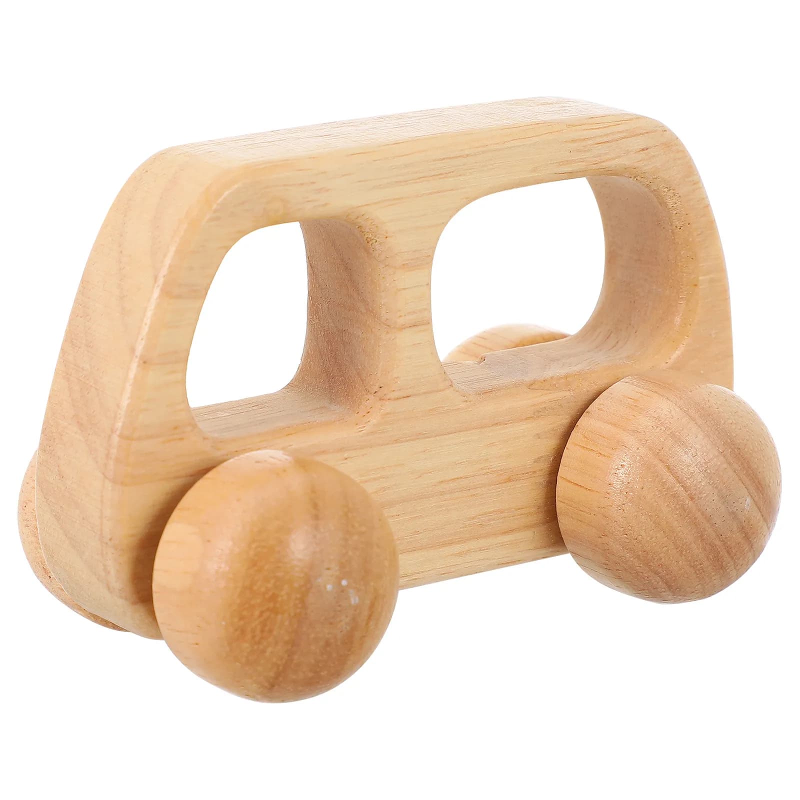 Carrozzina in Legno per Neonati con Impugnatura, Giocattolo Educativo per l'Apprendimento della Presa, Regalo per Neonati, Giocattolo a Inerzia