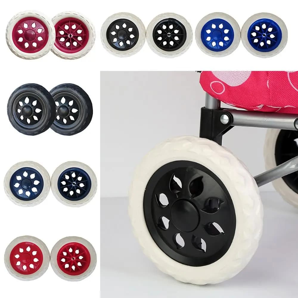 2 pcs shopping cart wheel trolley Caster replacement 6.5 inch Rubber foam