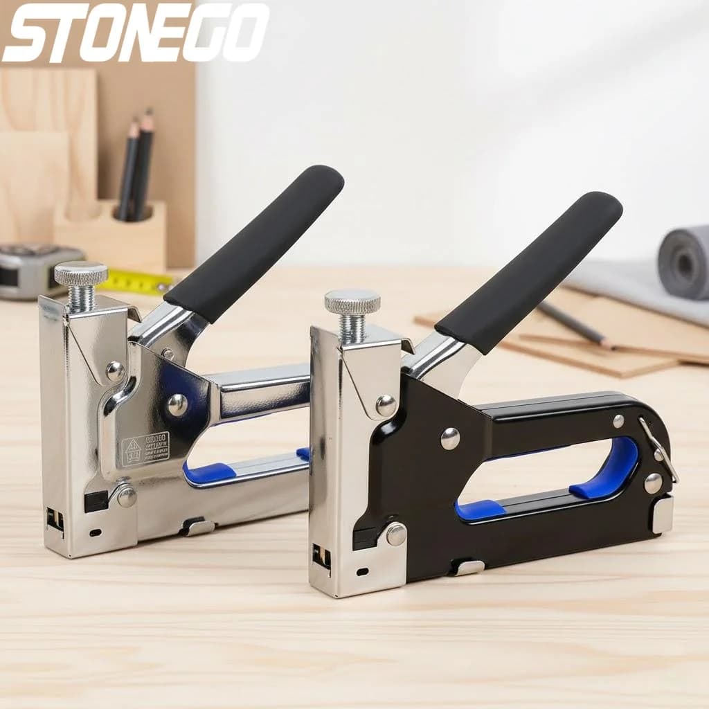 Pistola sparachiodi 3-in-1 per lavorazione del legno e fai da te domestico, strumento leggero per tappezzeria, graffatrice decorativa per impieghi gravosi