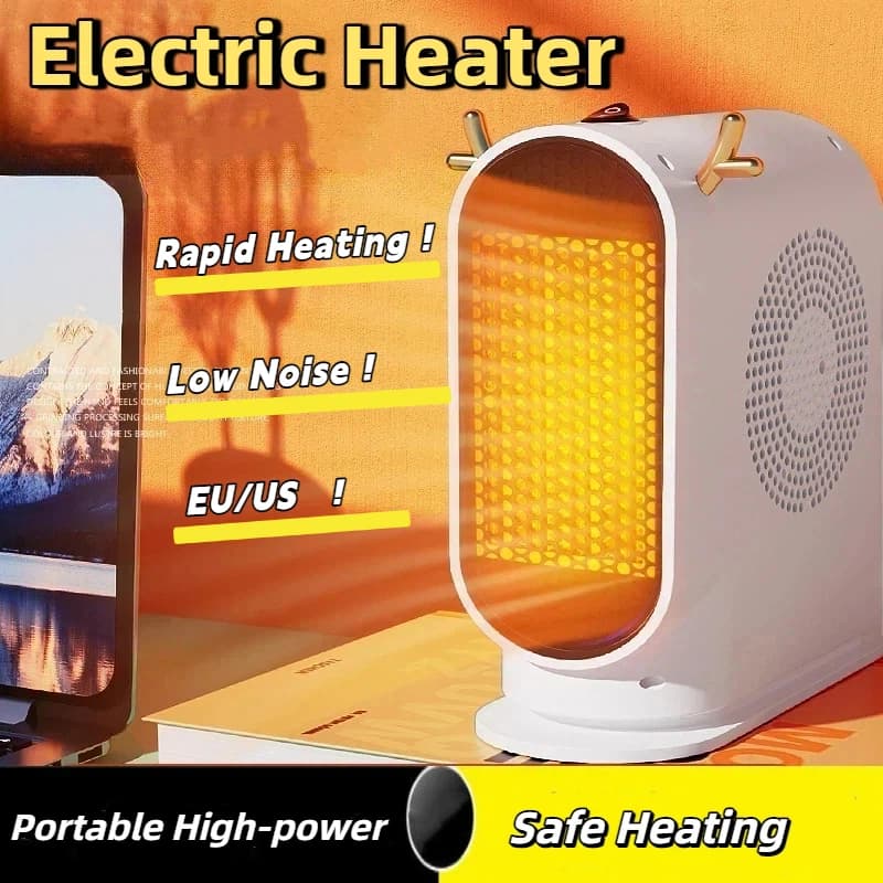 Riscaldatore elettrico Scaldino invernale Riscaldatore da tavolo per uso domestico Ventilatore Termostato regolabile Riscaldatore per ambienti Elettrodomestico Stufa per riscaldamento