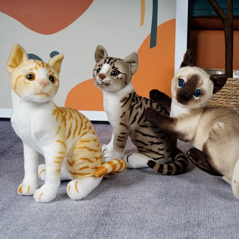 20 centimetri Realistico Farcito Siame Gatti Peluche Giocattolo di Simulazione Americano Shorthair Simpatico Gatto Animale Domestico Giocattolo Realistico Decorazioni Per La Casa Per Bambini Regalo Di Compleanno