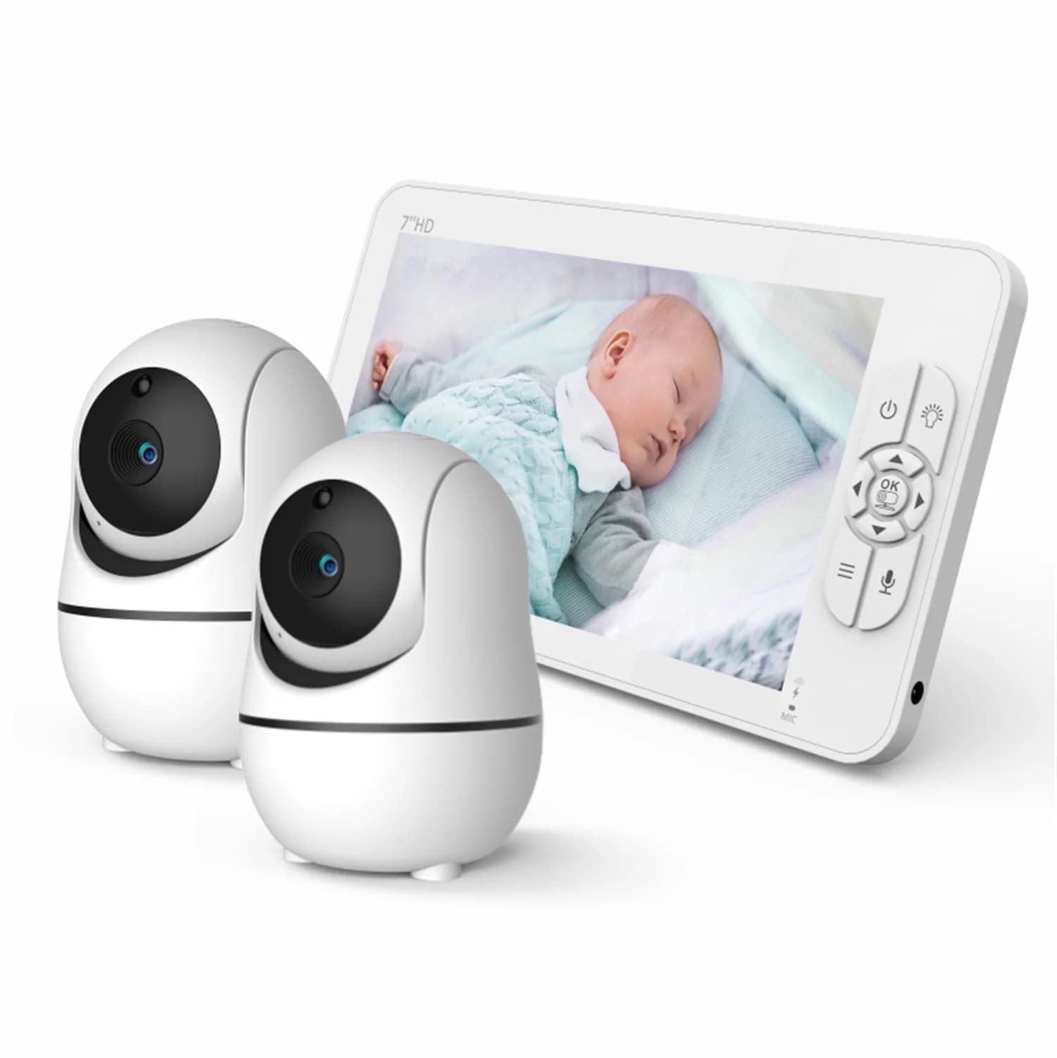 Baby monitor citofono PTZ wireless da 7 pollici con timer di alimentazione Visione notturna Baby Camera Sorella Monitor per la sicurezza domestica