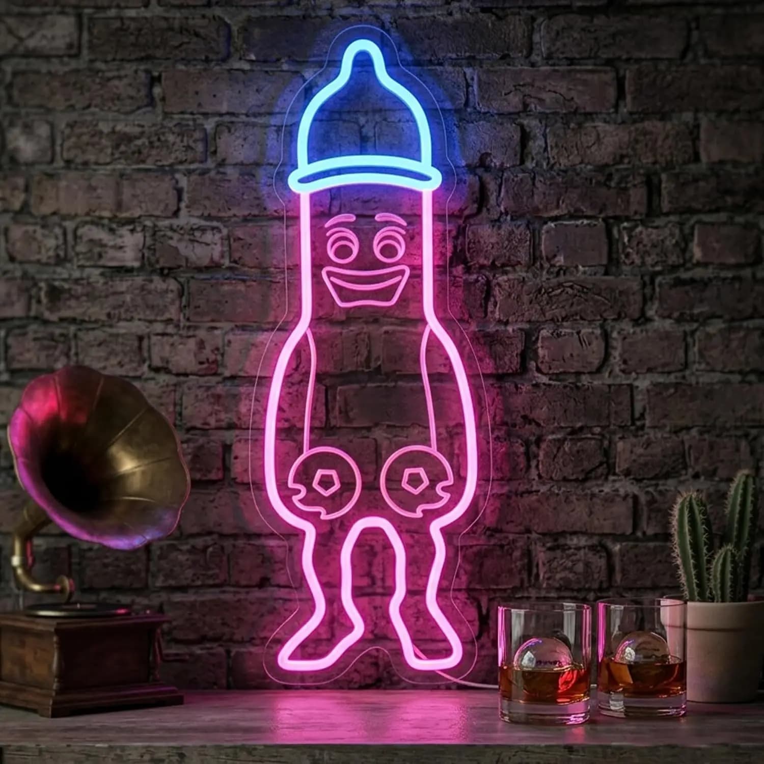 LED Neon Sign USB Cartoon Sausage Character Neon Light for Bar Man Cave Bedroom Home Party Decor Christmas Gift Atmosphere Lamp