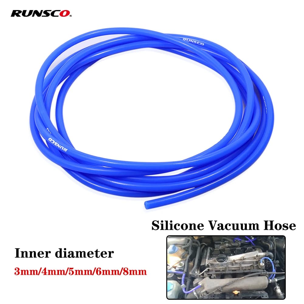 ID 3mm/5mm/4mm/6mm/8mm Tubo flessibile in silicone per vuoto per auto Auto Racing Intercooler Tubo di linea Rosso Blu Nero