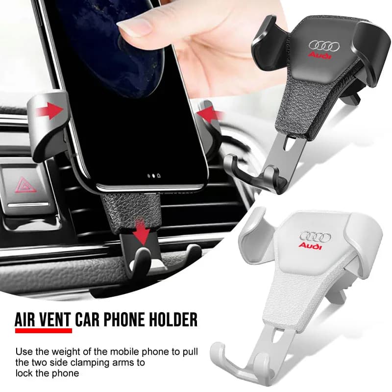 Supporto per telefono cellulare GPS da auto con clip per bocchetta dell'aria, compatibile con Audi S5 S6 S7 S4 S8 TT TTS A4 B8 A3 B6 A6 C7 C6 B7 Q5
