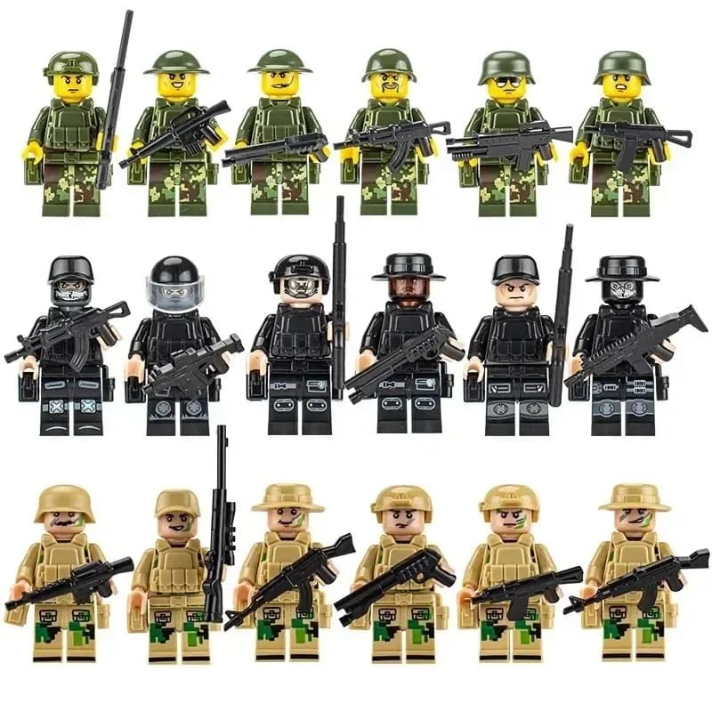Personaggi dei cartoni animati, bambole umanoidi, soldati dell'esercito, mini bambole, ciondoli, regali di Natale per ragazzi e ragazze.