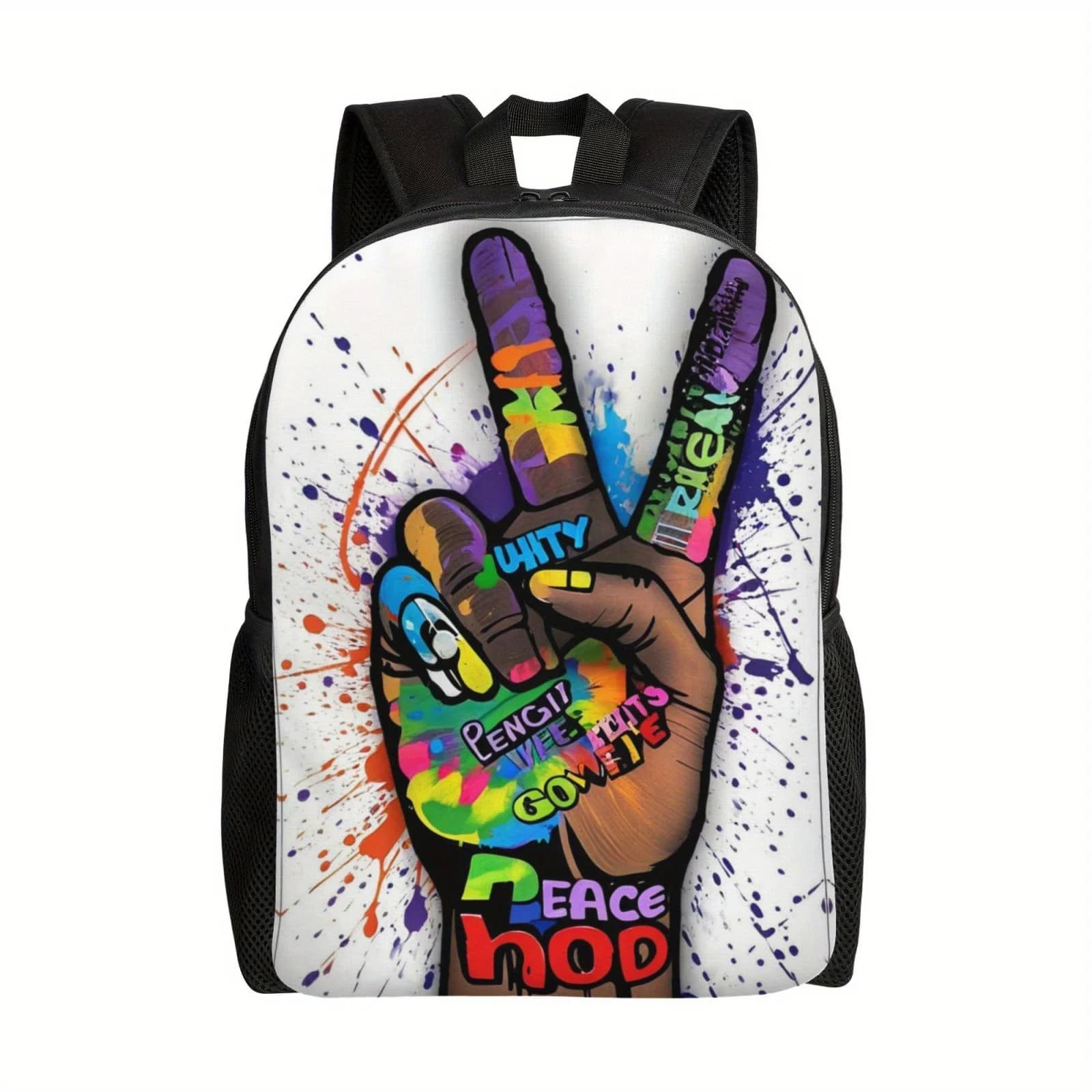 Backpack Casual Graffiti Palm, Unisex Light Shoulder Bag, Large Capacity Laptop Bag