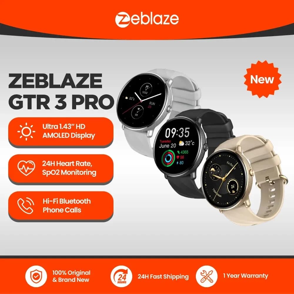 Zeblaze GTR 3 Pro Voice Call Smart Watch AMOLED Display Smartwatch Fitness 316L Stainless Steel for Women