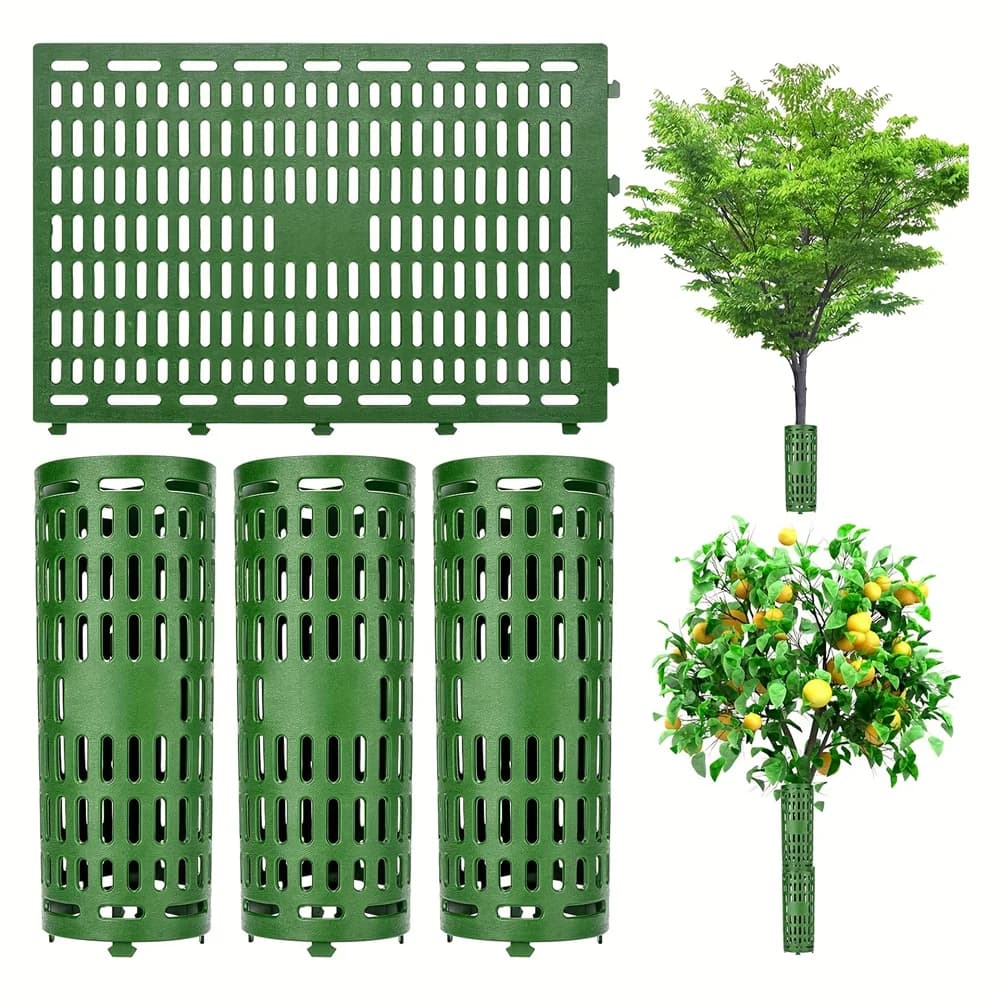 Removable tree trunk protection for trees or plants of various sizes that prevents damage to tree bark from potators, lawnmowers and rodents