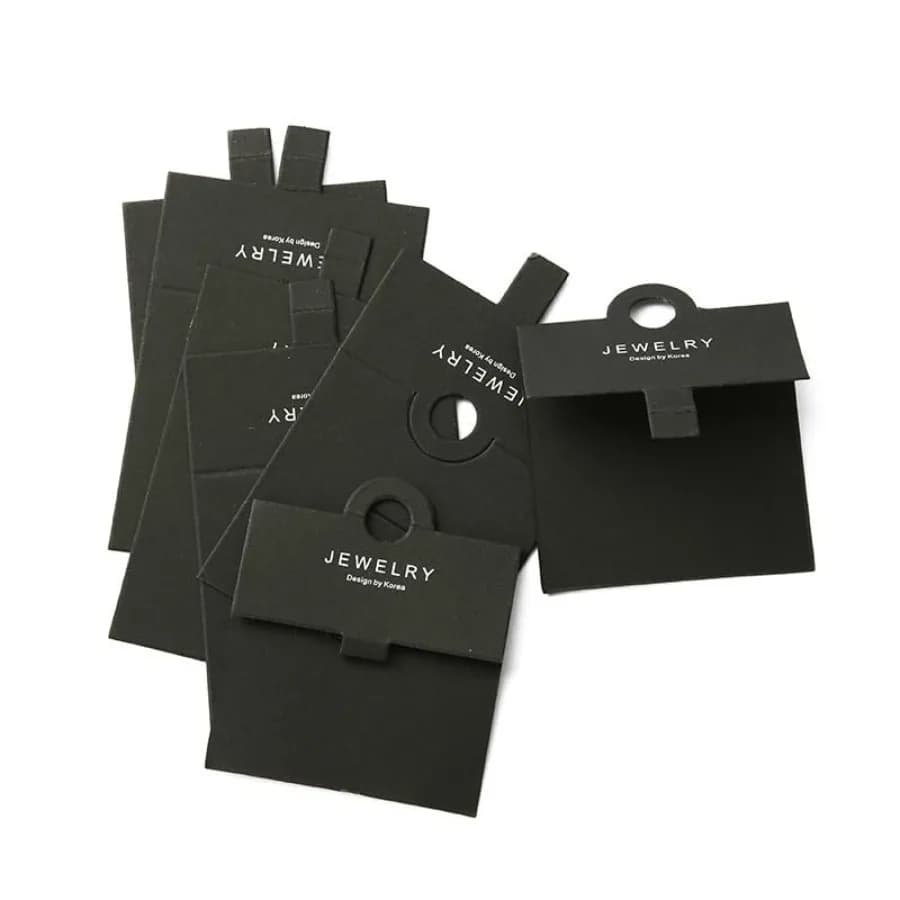50 Pcs Black Ring Display Cards Jewellery Packaging Cards Ring Hanging Cards Holder Necklace Paper Tags Bracelet Keychain Displ