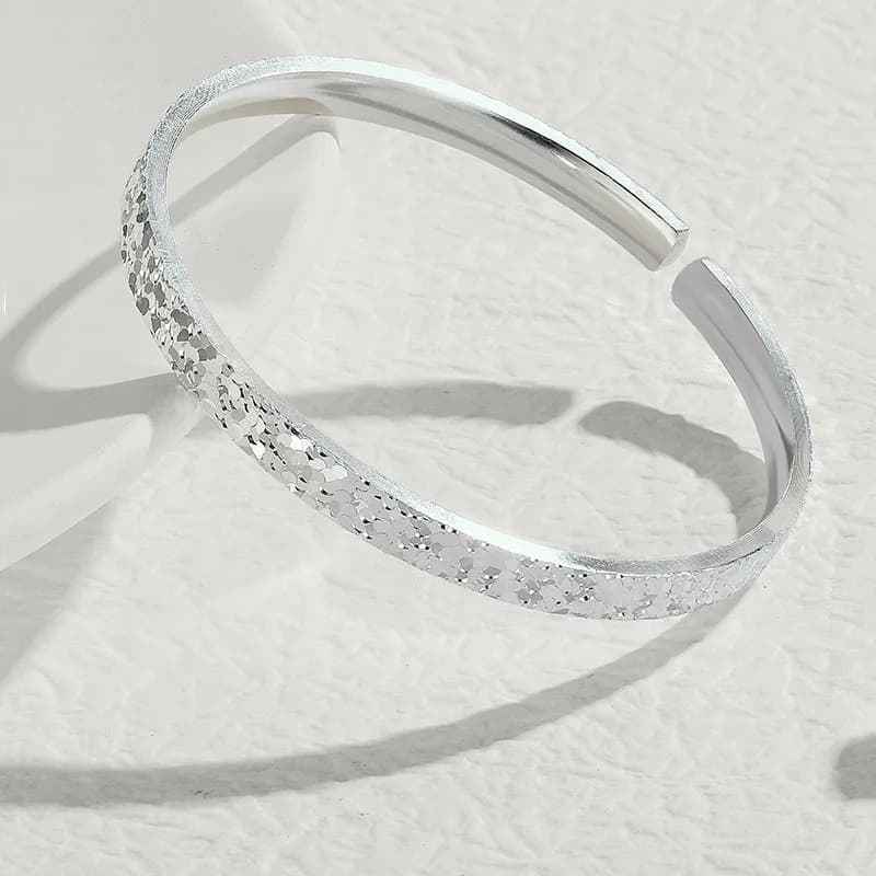 Bracciale in argento 925 con ghiaccio tritato per donna Braccialetti con apertura scintillante stellato solido Regalo classico di gioielli per feste di lusso leggero